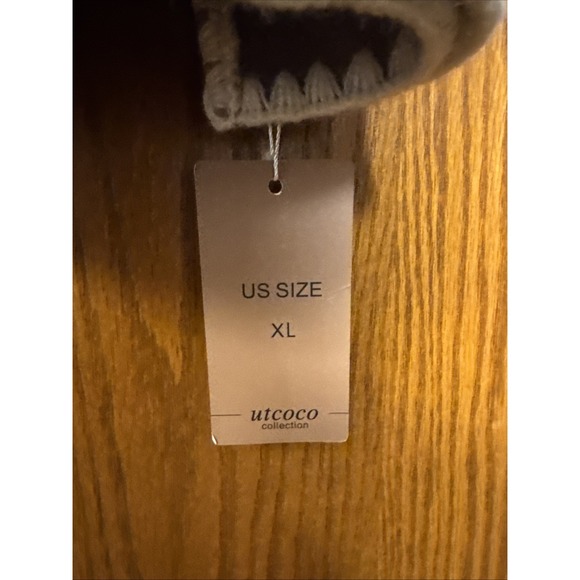 NWT Utcoco Collection Women's‎ XL Fringe Jacket & Scarf Set Brown Boho Coat - Picture 3 of 6